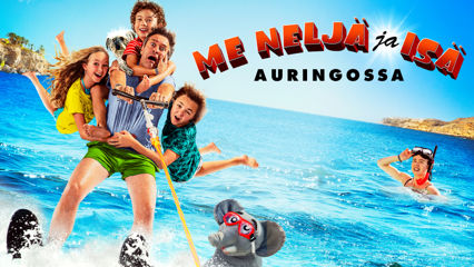 Me neljä ja isä auringossa
